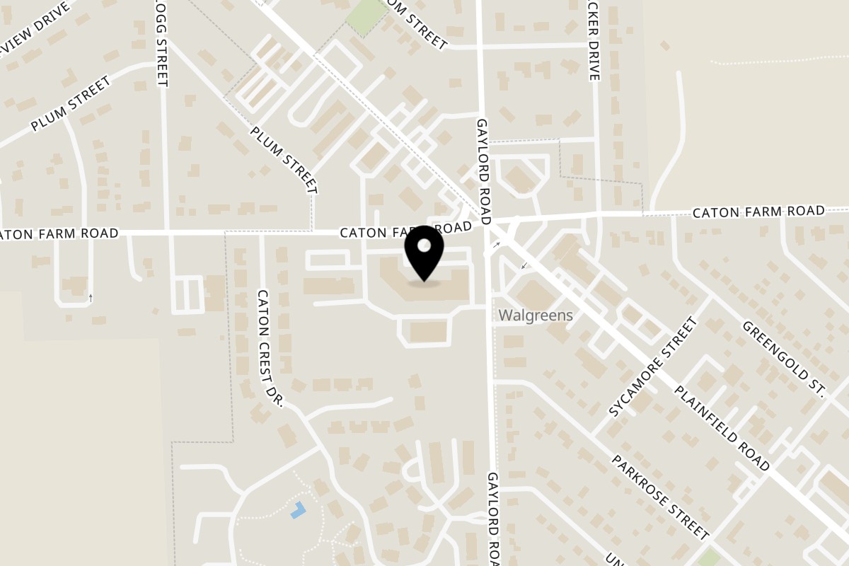 Map showing the location of Catfish Chicken and Sandwich on 2400 Caton Farm Rd in Crest Hill