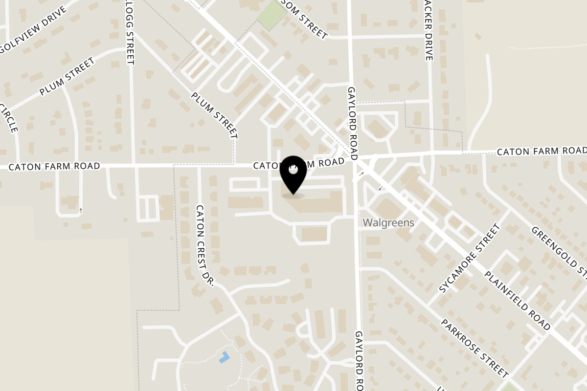 Map showing the location of Catfish Chicken and Sandwich on 2400 Caton Farm Rd Unit O in Crest Hill